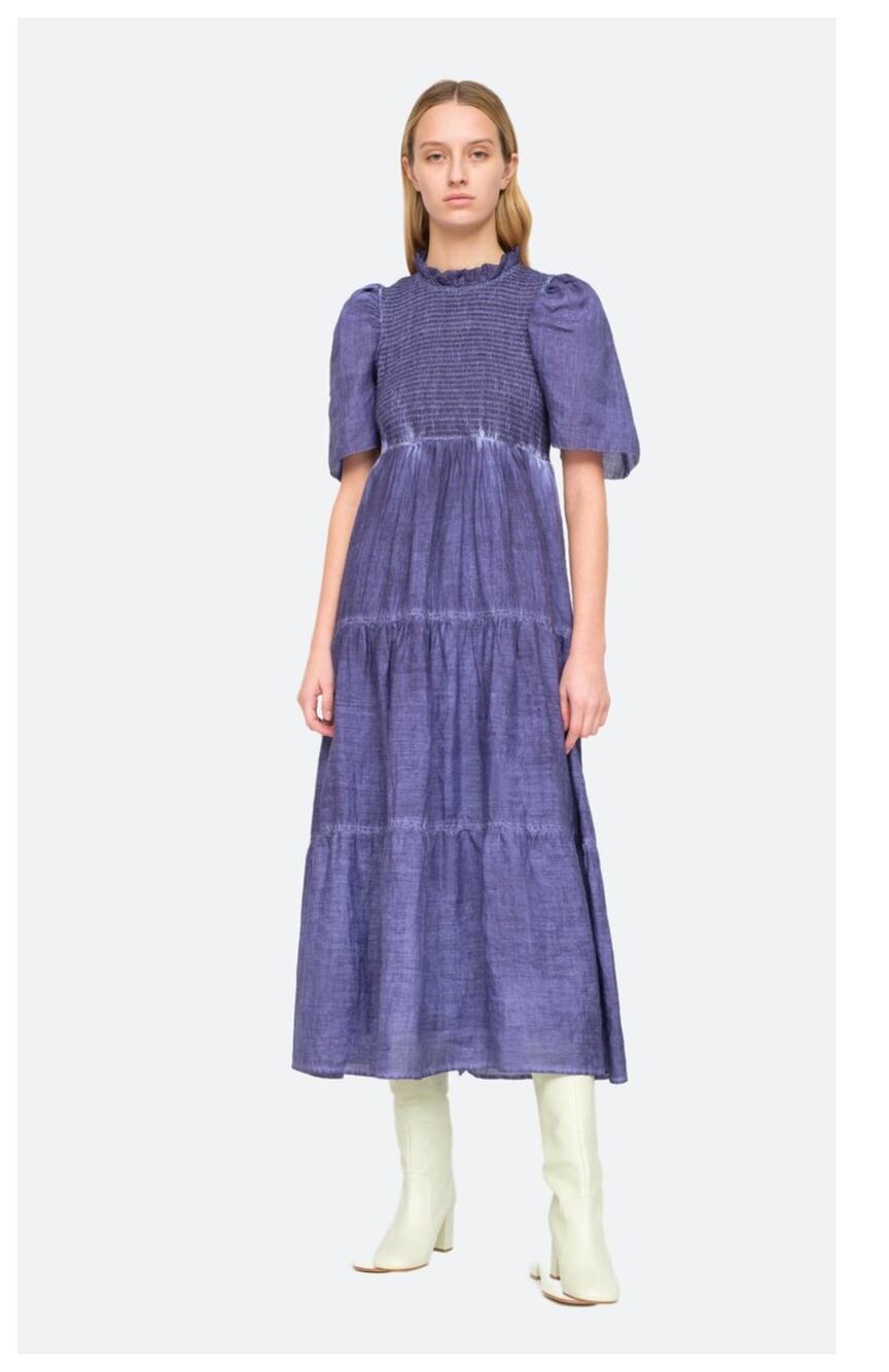 NEW Sea New York Yara Smocked Tiered Cotton Dress Size 10